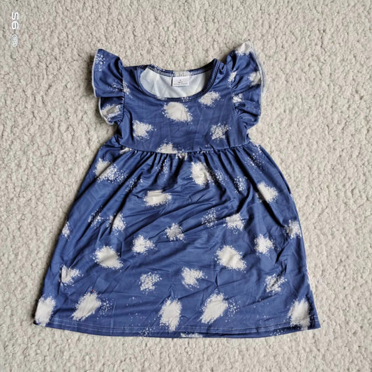 Baby girls navy tie dye pearl dresses