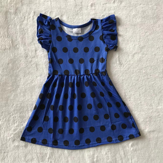 Baby girls blue dots pearl dresses