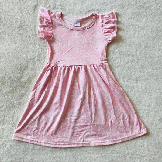 Baby girls pink solid color pearl dresses