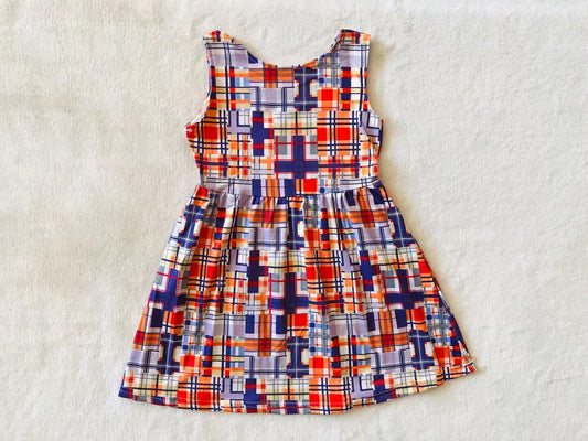 Baby girls plaid sleeveless knee length dresses