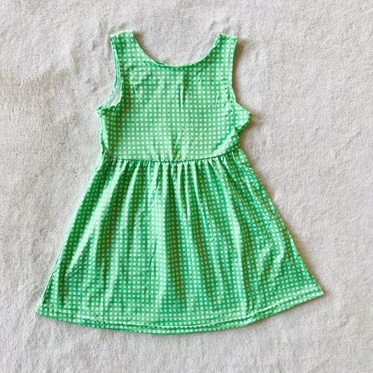 Baby girls green plaid sleeveless dresses