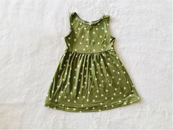 Baby girls green star sleeveless dresses
