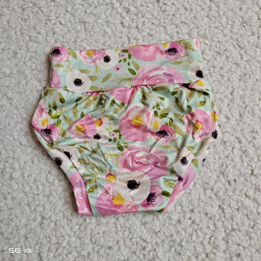 Baby Girls green floral bummies bloomers