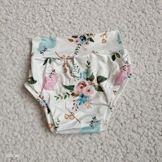 Baby Girls white pink floral bummies bloomers