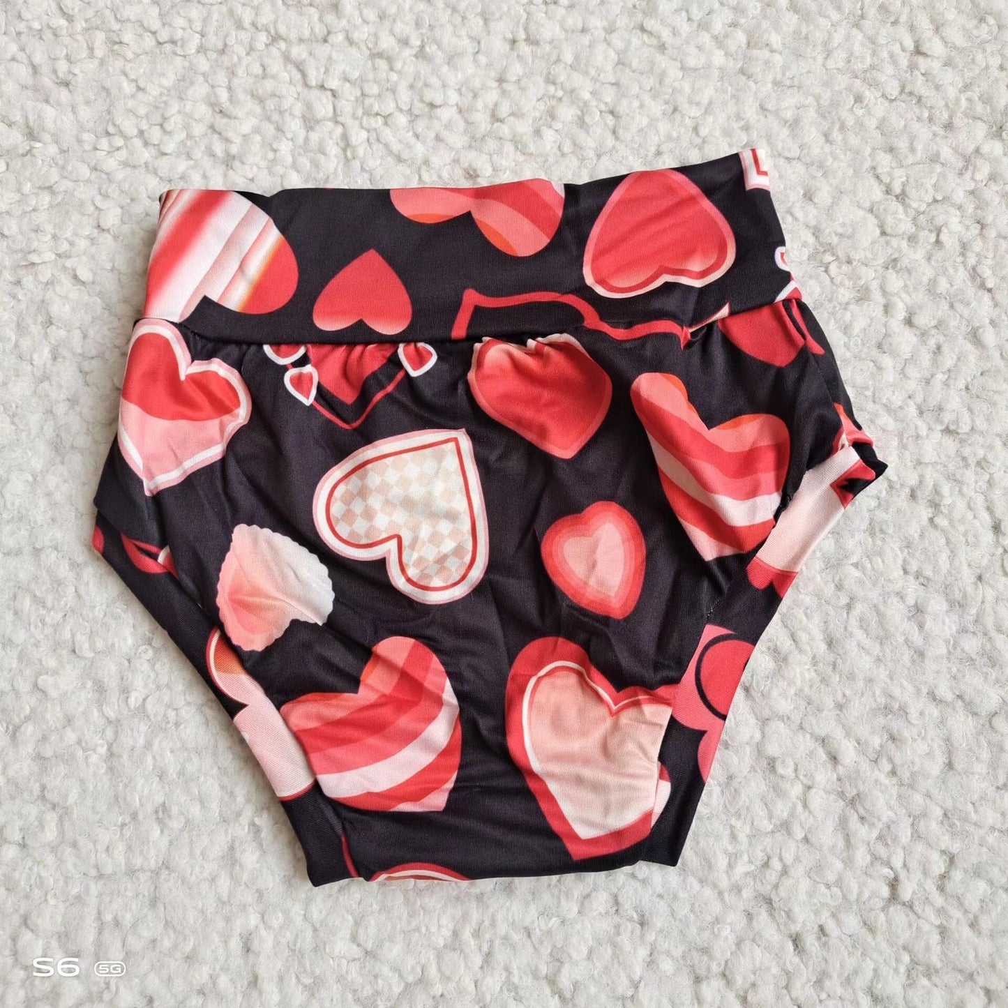 Baby Girls red heart bummies bloomers
