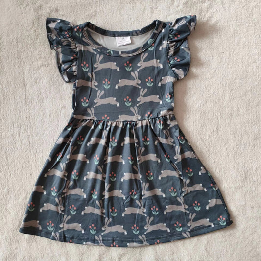 Baby girls navy rabbit pearl dresseS