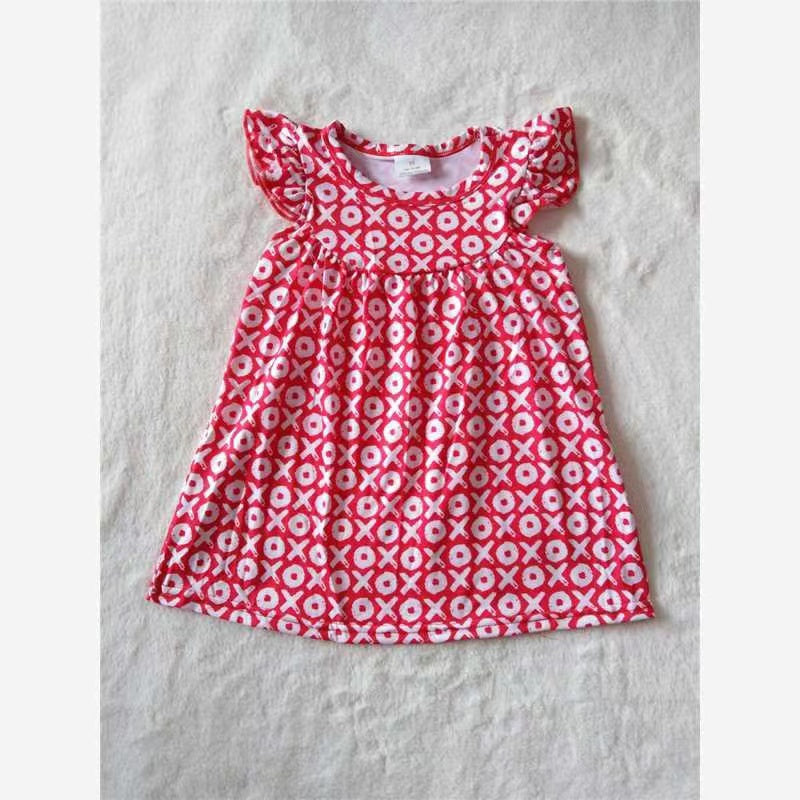 Baby girls red xoxo pearl dresses