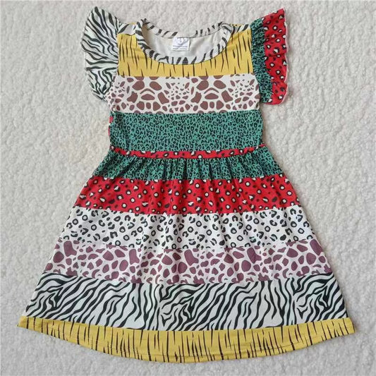 Baby girls animal print pearl dresses