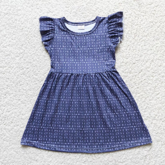 Baby girls navy floral pearl dresses