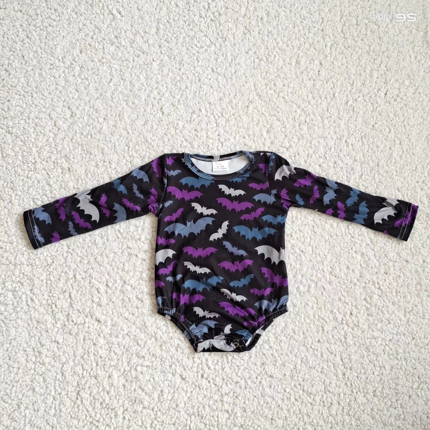 Baby infant bat halloween long sleeve rompers