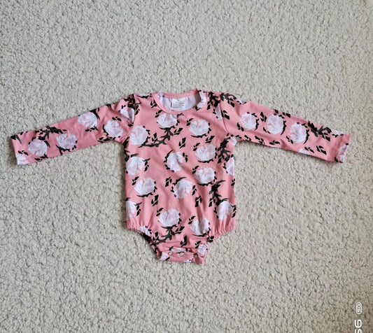 Baby infant pink flower rompers