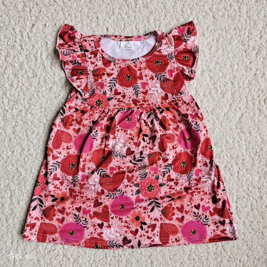 Baby girls red flower pearl dresses