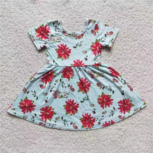 Baby girls blue flower twirl dresses