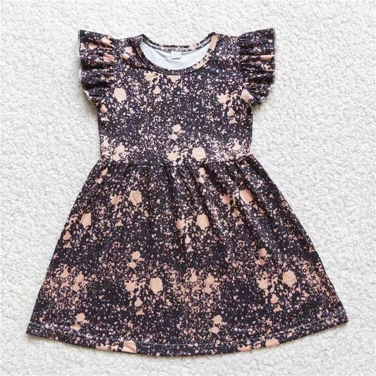 Baby girls black tie dye pearl dresses