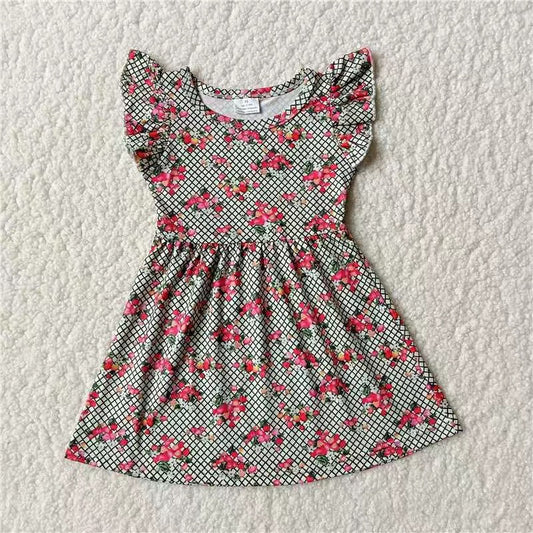 Baby girls black floral pearl dresses