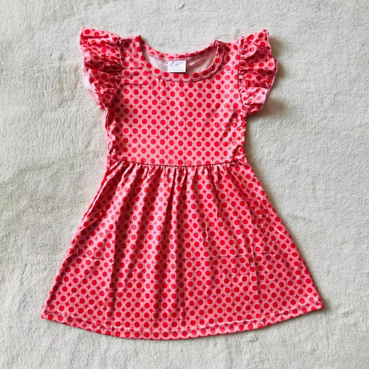 Baby girls red dots pearl dresses