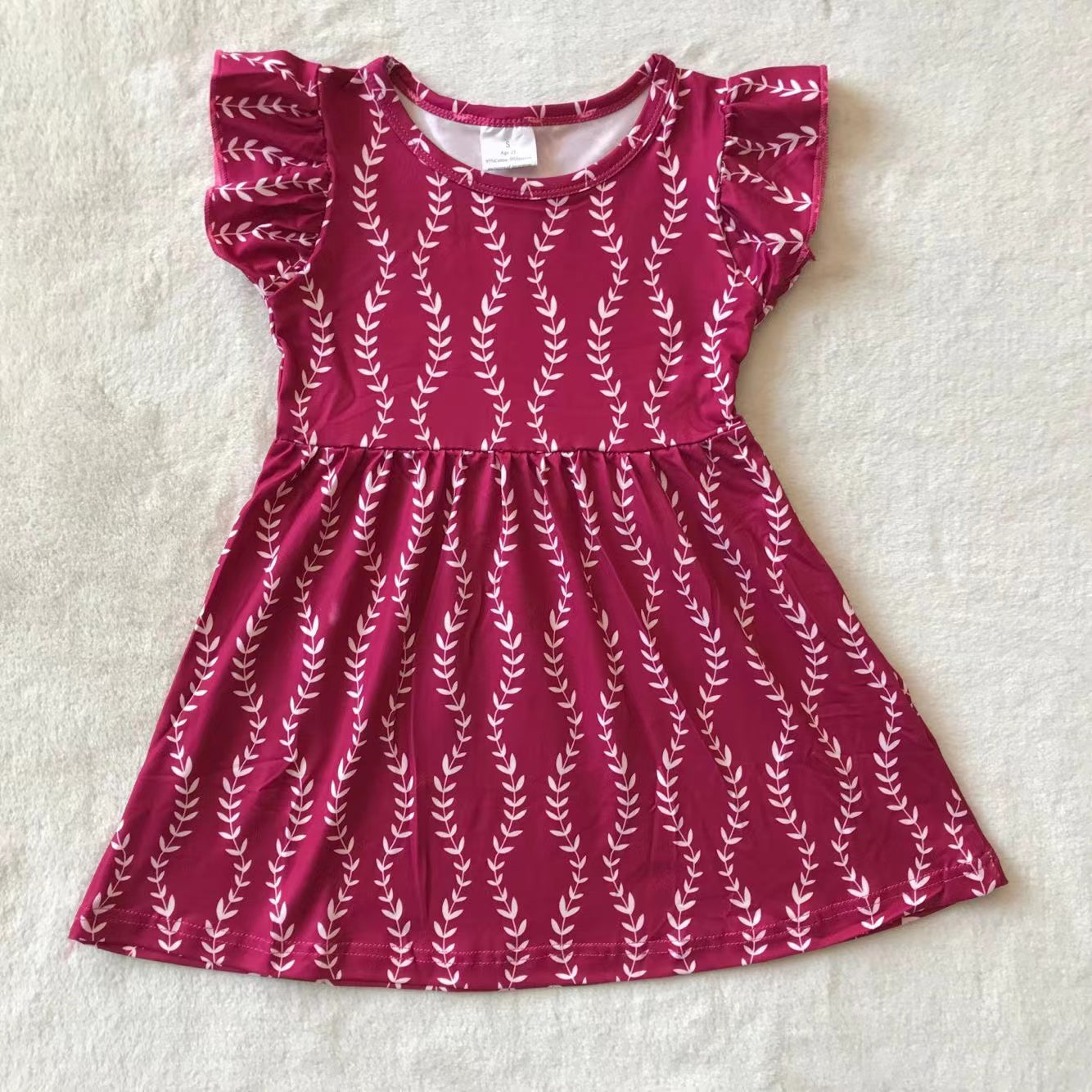 Baby girls wine wave pearl dresses