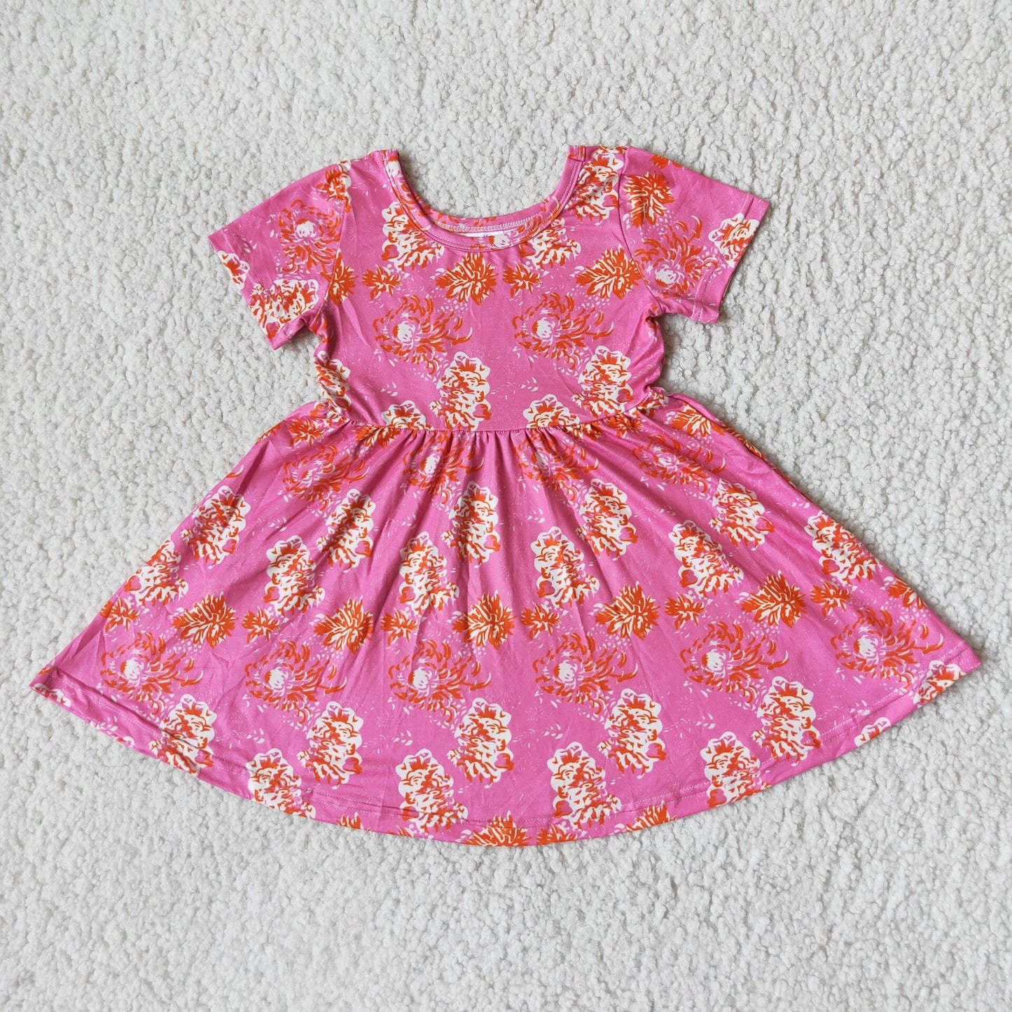 Baby girls summer pink floral twirl dresses