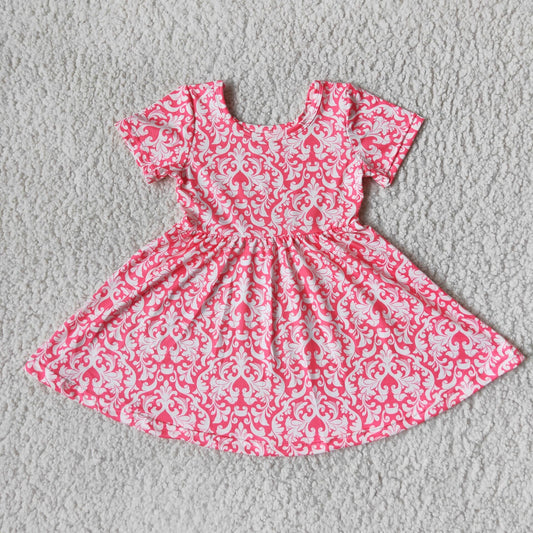 Baby girls summer pink floral twirl dresses