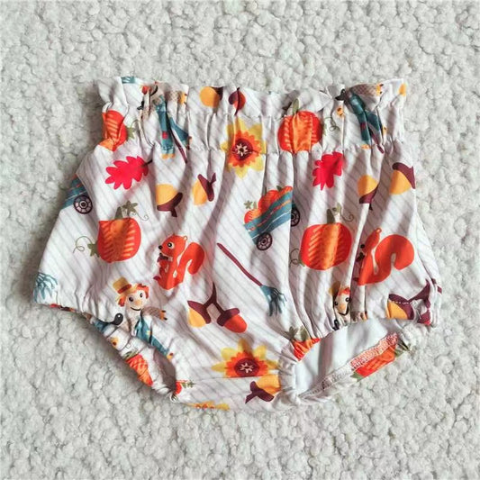 Baby infant girls blue leaf bummies bloomers