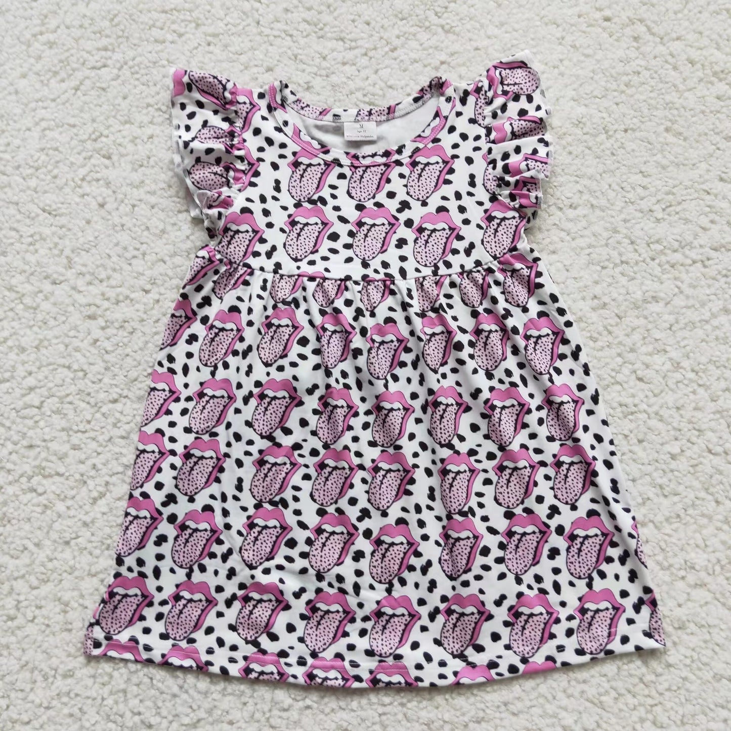 Baby girls pink teeth pearl dresses