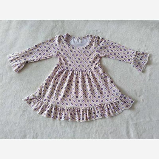 Baby girls pink ruffle long sleeve dresses