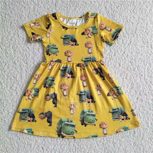 Baby girls tractor short sleeve dresses