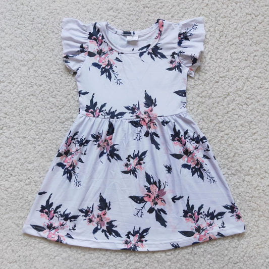 Baby girls white floral pearl dresses
