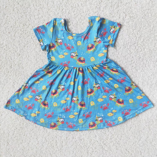 Baby girls summer sea turtle twirl dresses