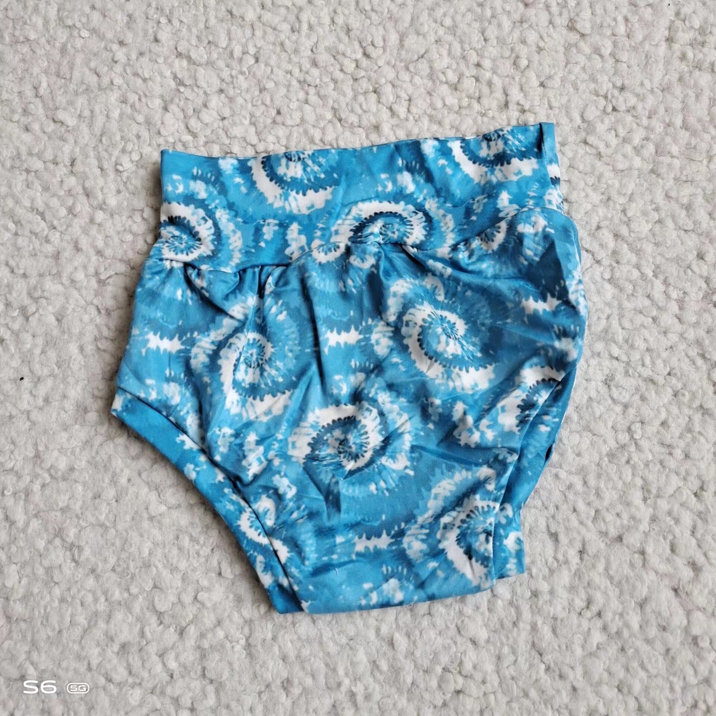 Baby Girls blue tie dye circle bummies bloomers