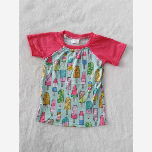 Baby kids popstick short sleeve raglan shirts