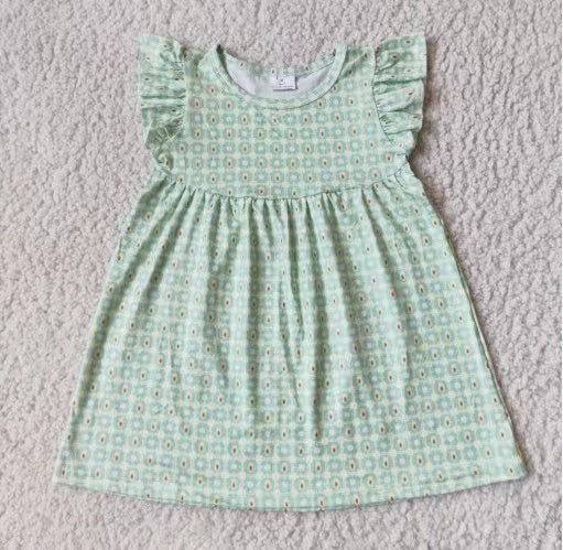 Baby girls green summer pearl dresses