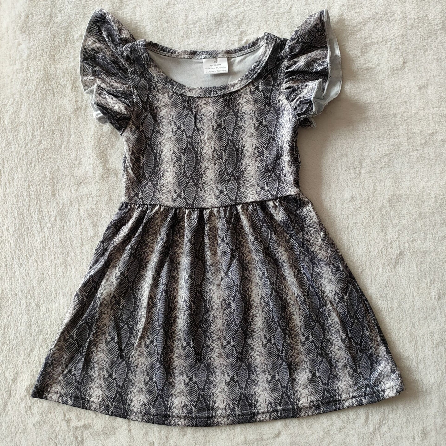 Baby girls western snake skin pearl dresses