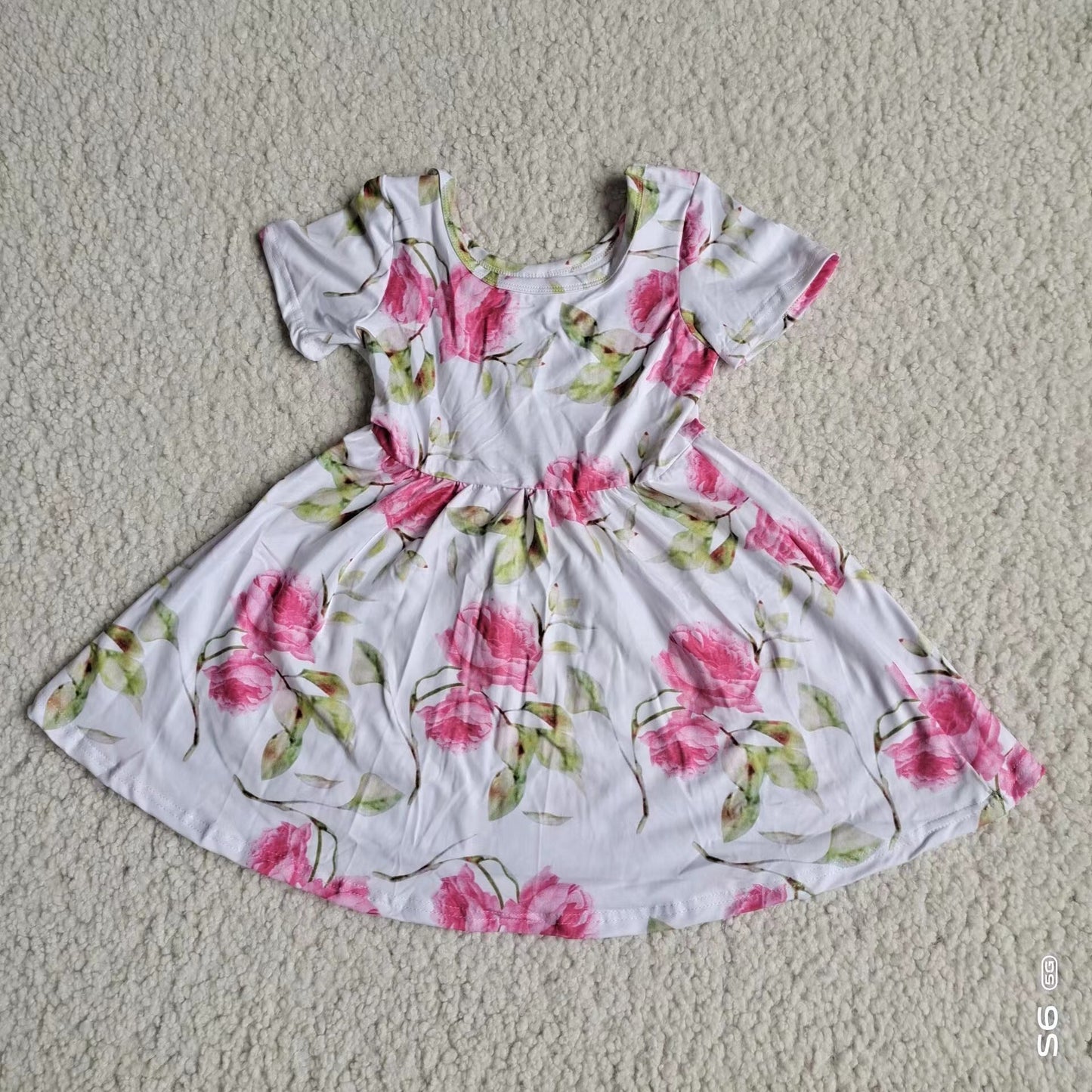 Baby girls summer big flower twirl dresses