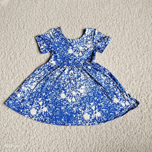 Baby girls blue tie dye twirl dresses