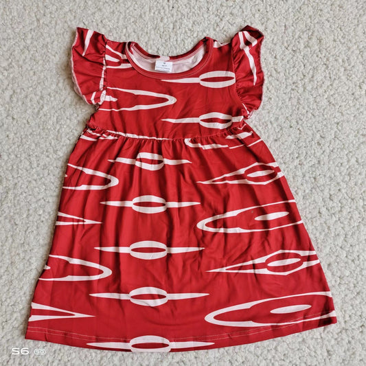 Baby girls Red white tie dye pearl dresses