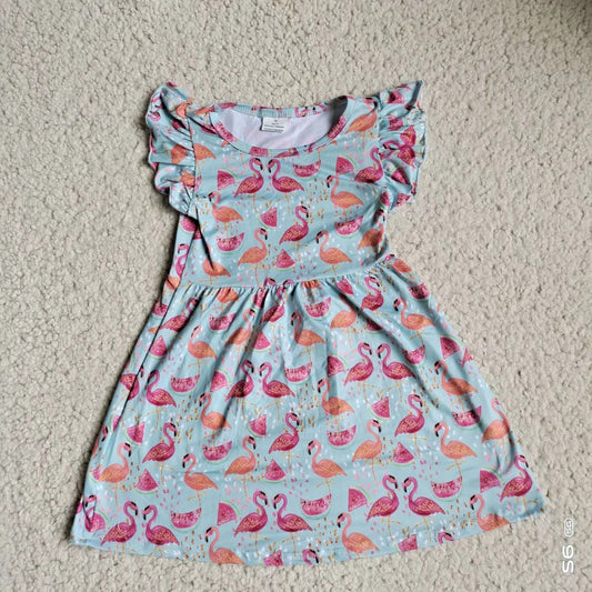 kids baby flamingo pearl dresses