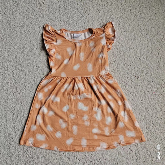 kids baby orange tie dye pearl dresses