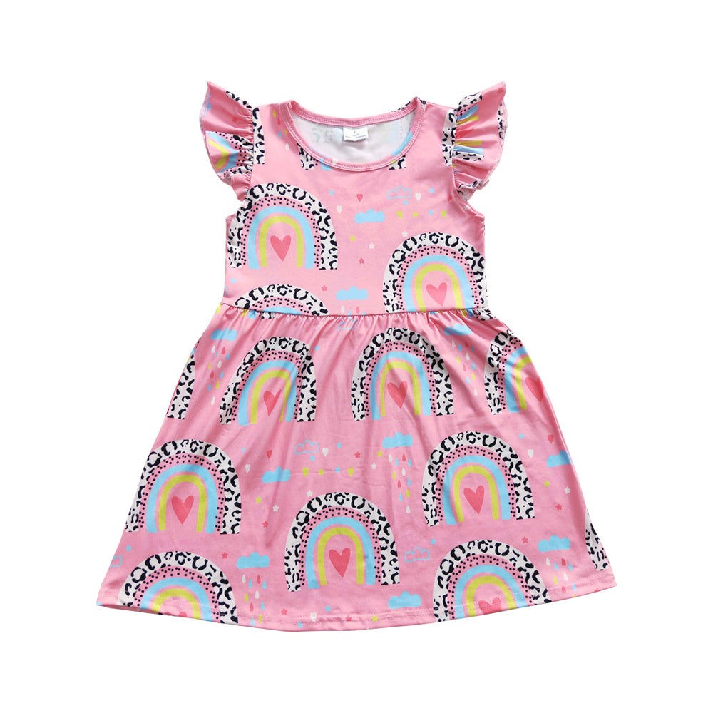 Baby Girls Rainbow Pearl Knee Length Dresses