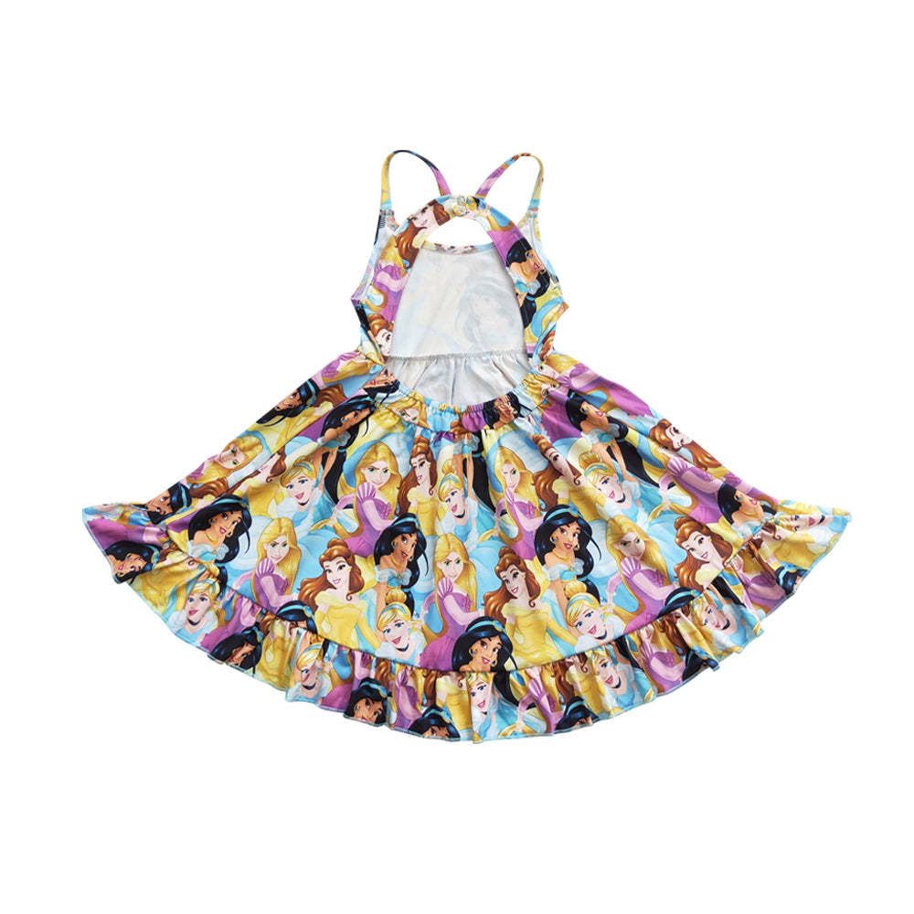 Baby Girls Princess Colorful Strap Knee Length Dresses