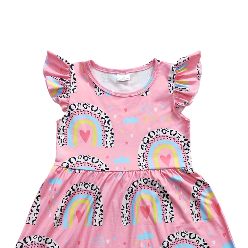 Baby Girls Rainbow Pearl Knee Length Dresses