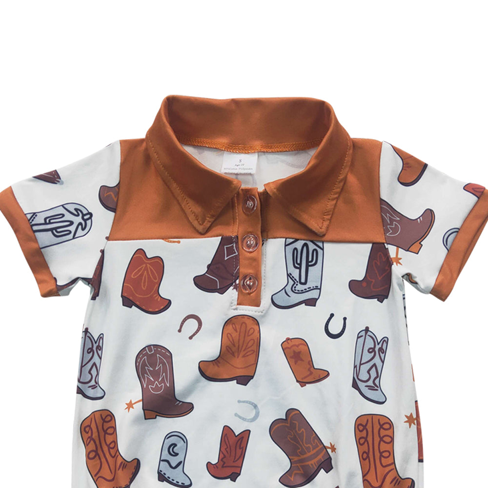 Baby Boys Boots Western Rompers