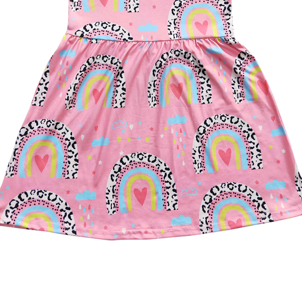 Baby Girls Rainbow Pearl Knee Length Dresses