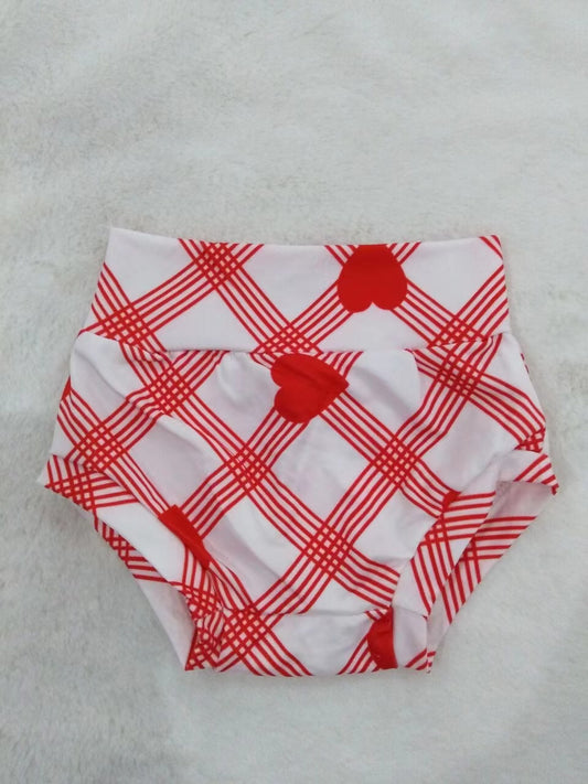 Baby Girls white stripe heart bummie bloomers