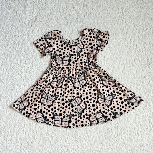 Baby girls leopard butterfly twirl dresses