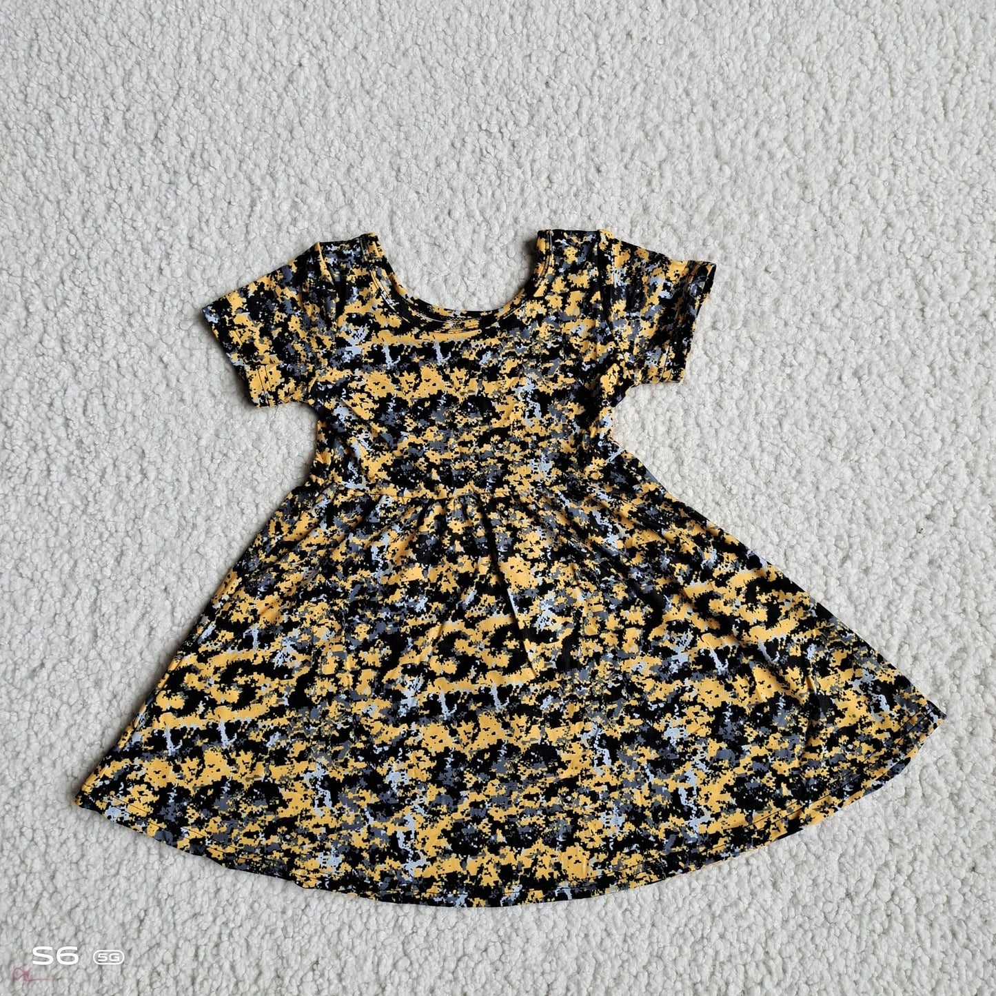 Baby girls black yellow twirl dresses