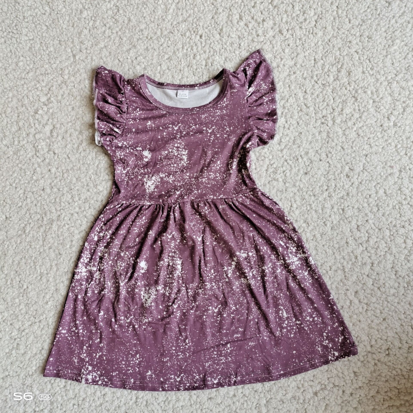 Baby girls purple tie dye pearl dresses