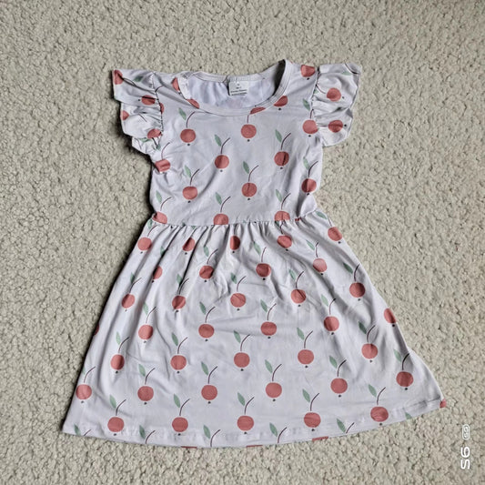 Baby girls white orange fruit pearl dresses