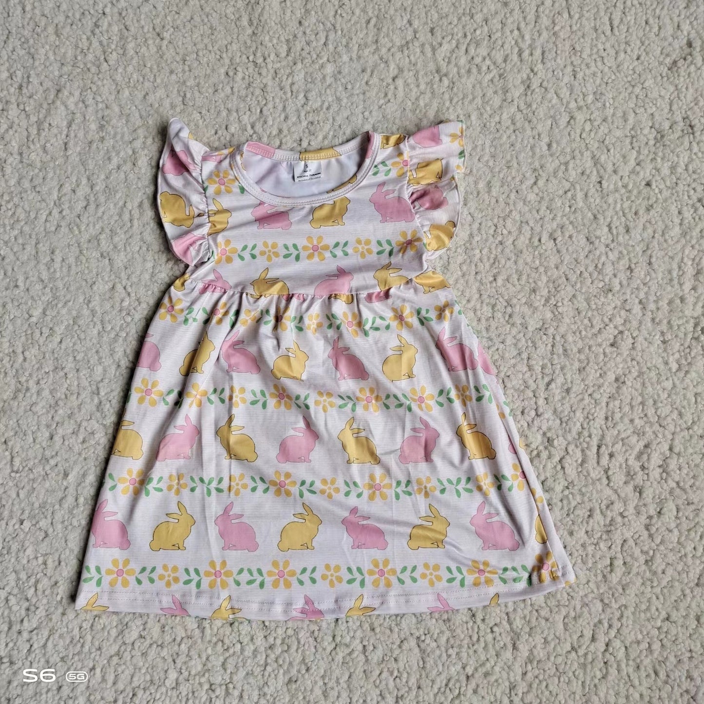 kids baby rabbit pink pearl dresses