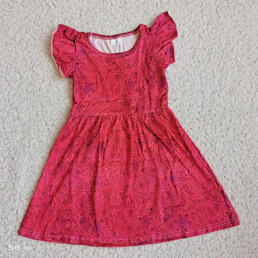 Baby girls red color pearl dresses